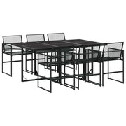 Set da Pranzo da Giardino 7 pz | Set Salotto da Giardino Nero in Polyrattan