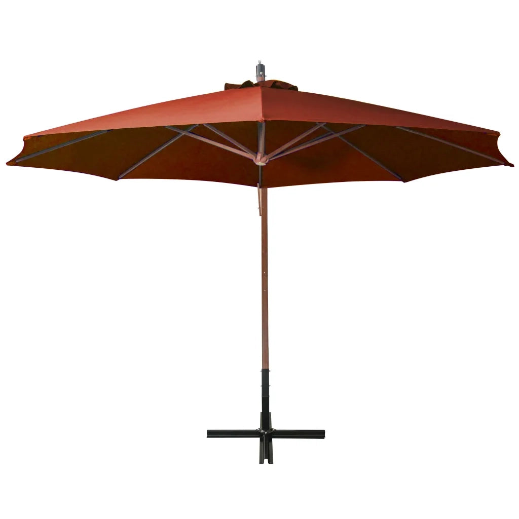 Ombrellone a Sbalzo Terracotta 3,5x2,9 m Palo in Abete Massello 313771