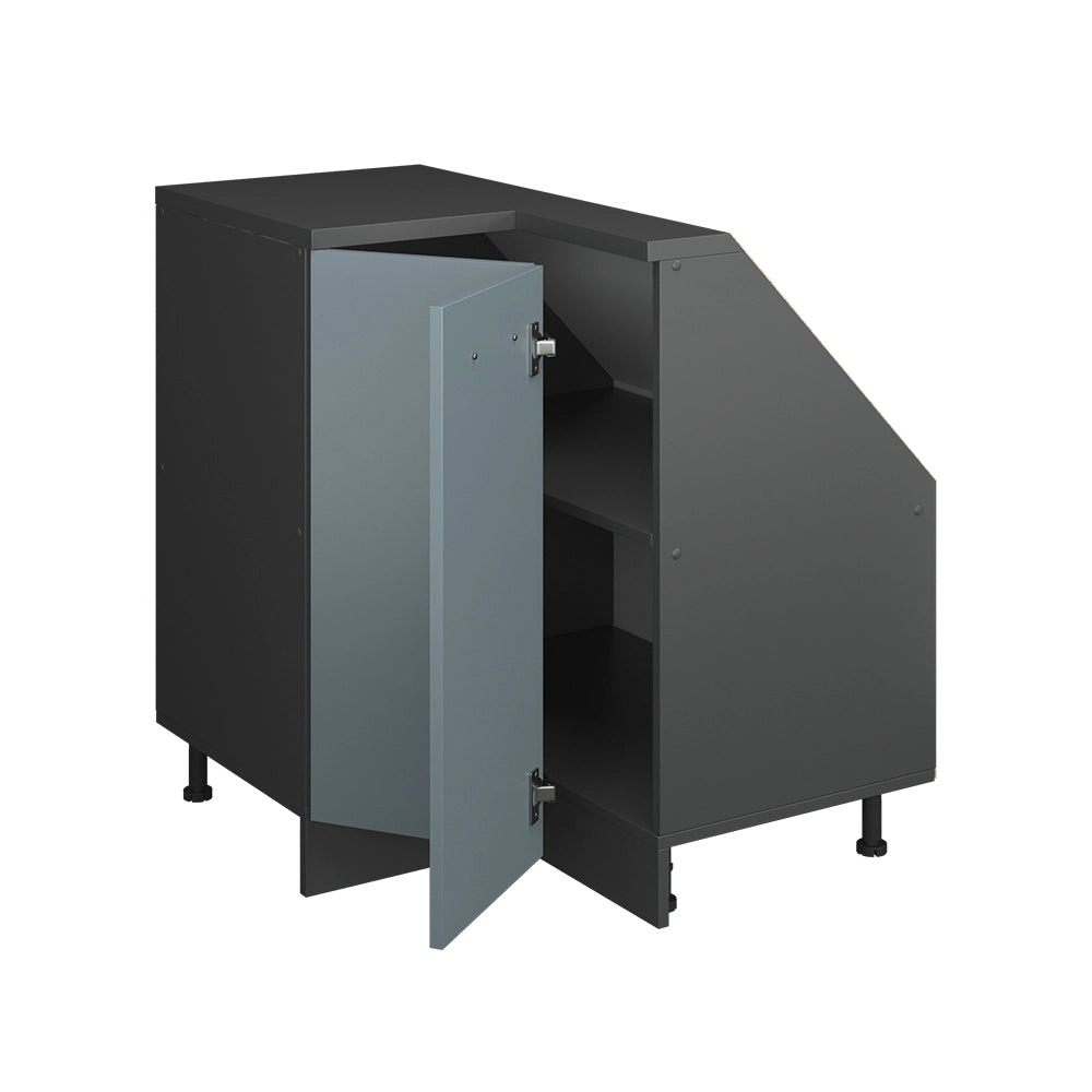 Mobile cucina angolare per sottotetto R-Line Grigio-blu/Antracite 75.6 cm con 1 porta Vicco