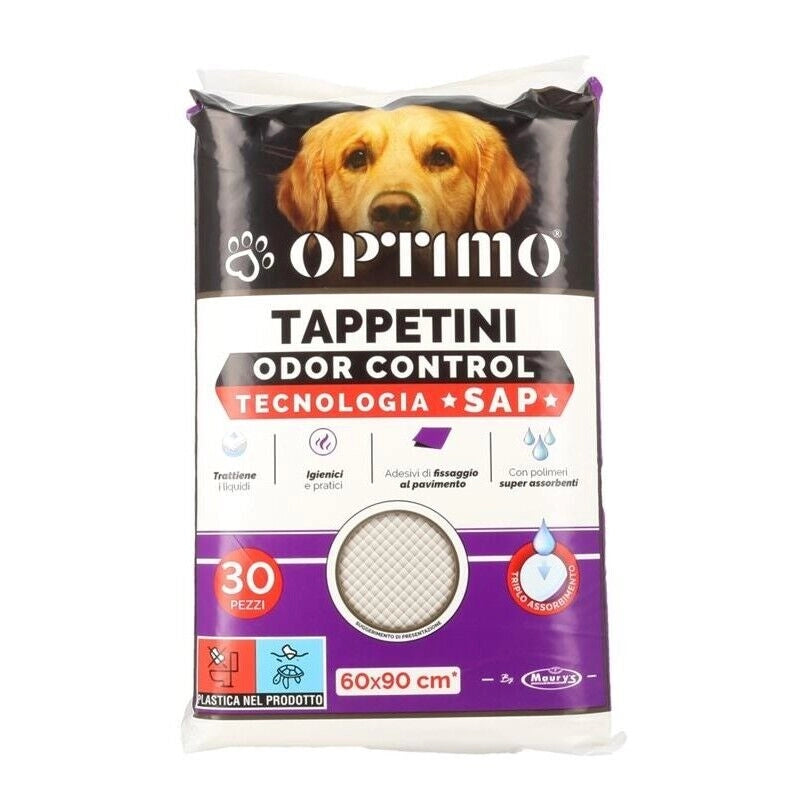 OPTIMO TAPPETINI IGIENICI PER ANIMALI 60X90 CM IN CONFEZIONE DA 30 PEZZI
