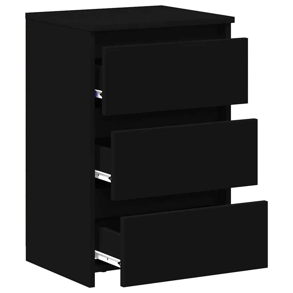 Comodini 2 pz Neri 40x35x62,5 cm in Legno Multistrato 806214