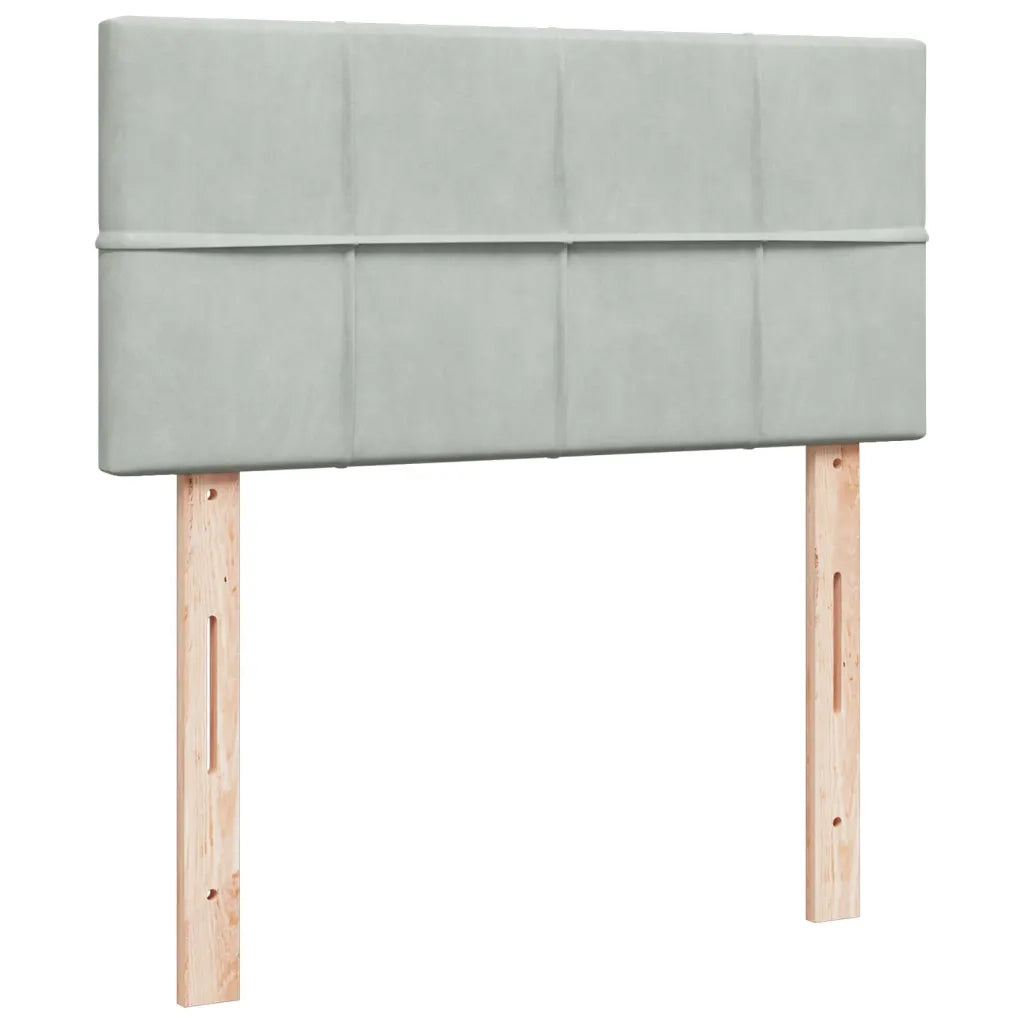 Giroletto a Molle con Materasso Grigio Chiaro 90x200 cm Velluto 3286222