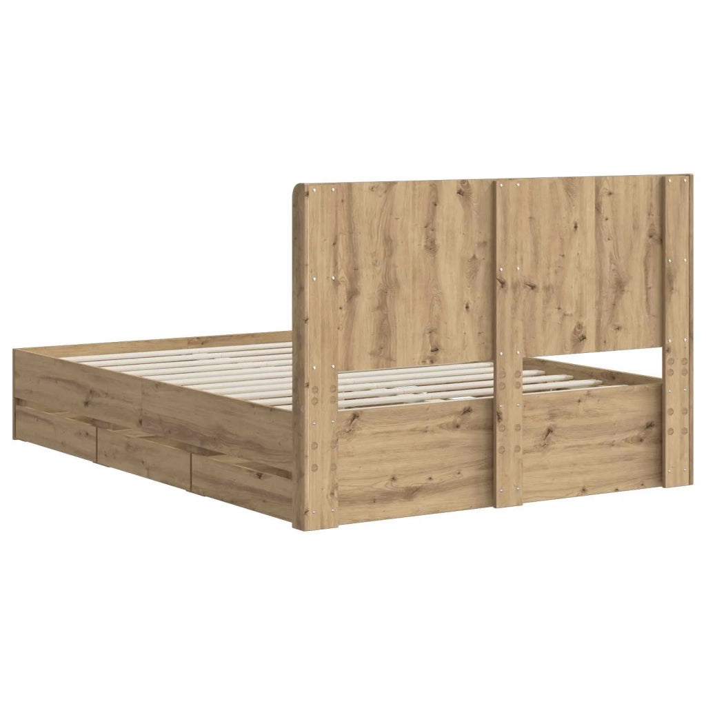 Struttura del letto con stoccaggio e testata Artisan Oak 3445803