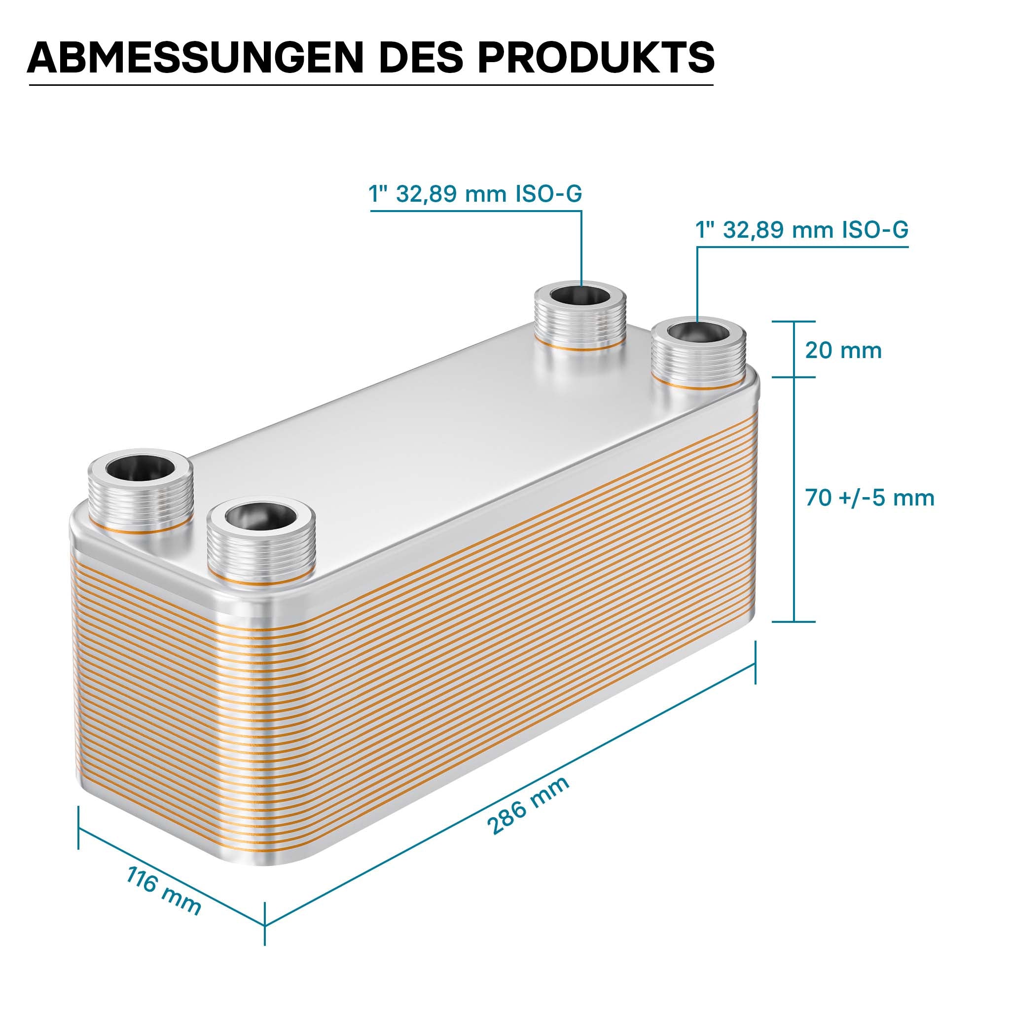 Scambiatore a piastre saldobrasate in acciaio inox, 30 piastre Max 175 kW
