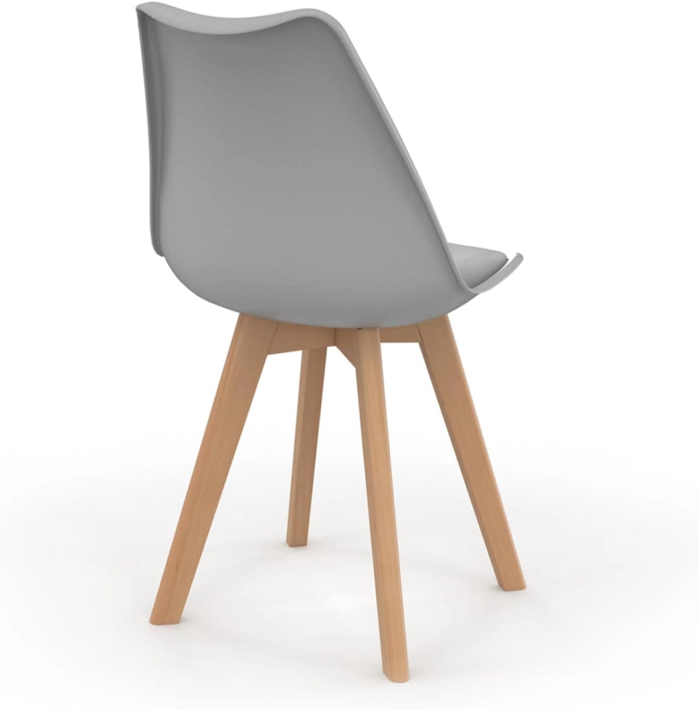 Set di 6 sedie scandinave SARA, mix di rosa pastello x2, grigio chiaro x2 e bianco x2