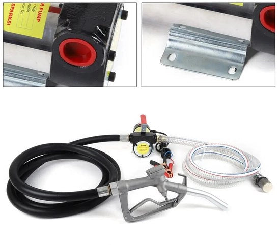 Pompa Elettrica - Pompista Carburante Elettrico - Pistola di Serbatoio - Pompa Diesel Elettrica - Pompe Carburante - 230V/12V - 50L/Min - Pompa Diesel Elettrica - Pompista Carburante Autoaspirante con Alta Potenza e Pistola di Serbatoio