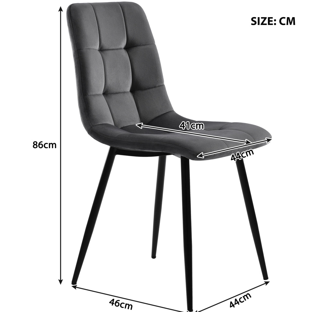 Set da pranzo 80x80x76 cm con tavolo rotondo e 4 sedie; piano effetto marmo; metallo; velluto nero e grigio