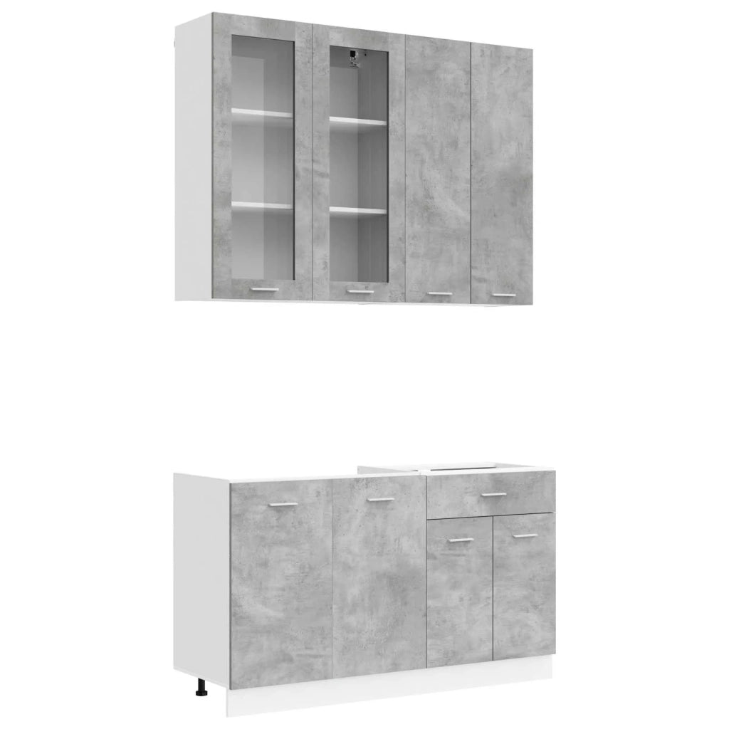 Unità Cucina LYON 4 pcs Grigio Cemento Legno ingegnerizzato 3438366