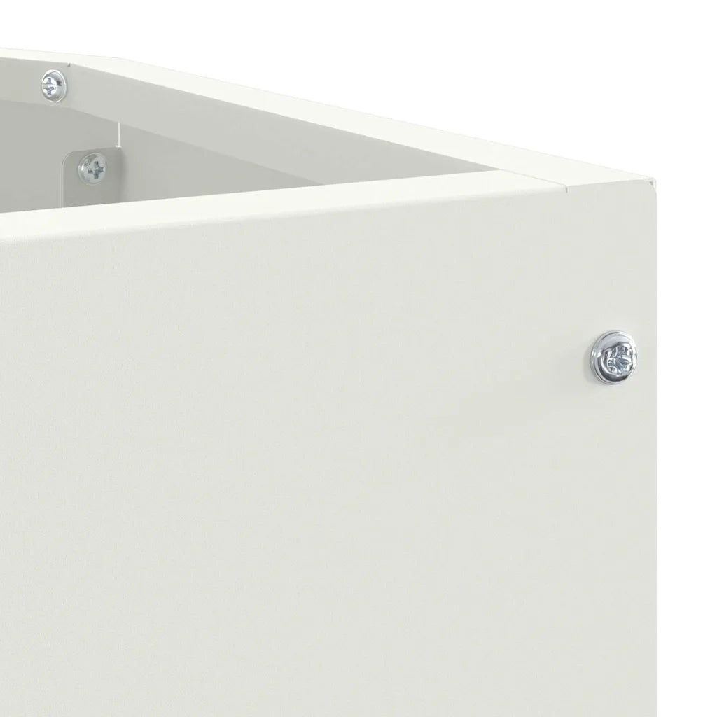 Vaso d'angolo-Fioriera-Contenitore per Piante Bianco 45 x 45 x 50 cm Acciaio