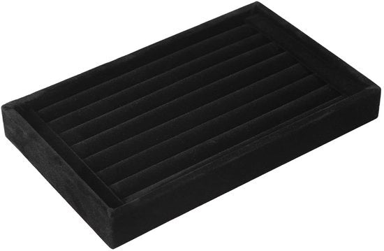 Organizzatore di gioielli a 7 slip - Custodia per anelli - Organizzatore di gioielli - Scatola in legno - Legno duraturo - Superficie di flanella - Scatola per gioielli