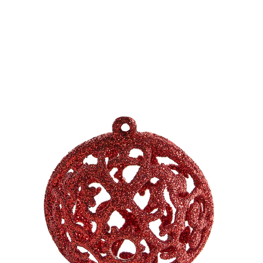 Set di 100 palle di Natale in plastica rosso appese all'albero di Natale in stile tradizionale e moderno Palle di Natale
