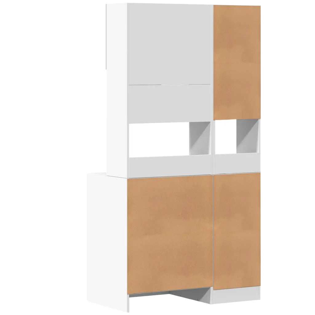 Mobile da cucina-Armadio da cucina Bianco 95x50x180 cm Legno Multistrato