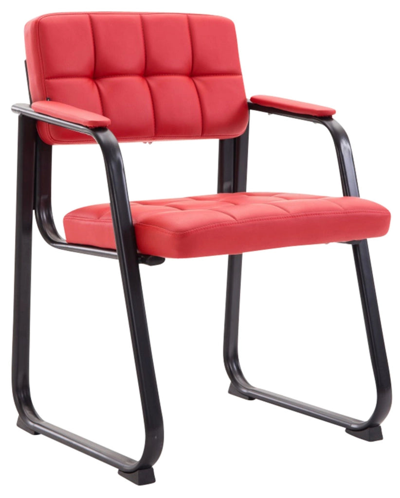 Set di 2 sedie per visitatori Canada B in finta pelle rosso