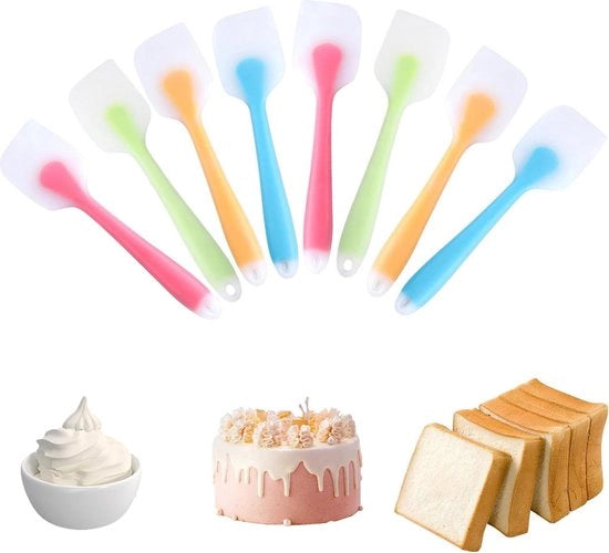 Set di spatole in gomma flessibile - 8 pezzi - spatola per torte - utensili per decorazione - resistente al calore