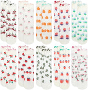 Sottovesti trasparenti 10 pezzi - Sottovesti nylon modelli - Ademabili - Ruches con disegni di fiori e frutta - Resistenti ai colori