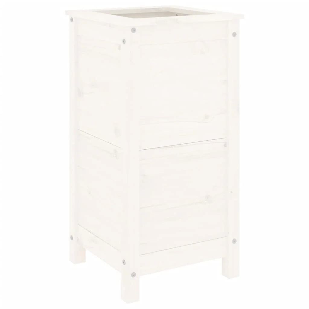 Fioriera rialzata per piante e fiori terrazza giardino 40 x 40 x 78 cm legno massello di pino bianco 02_0037579