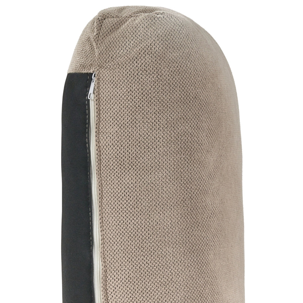 Divano angolare destro Tappezzeria in poliestere taupe Gambe in legno Elegante