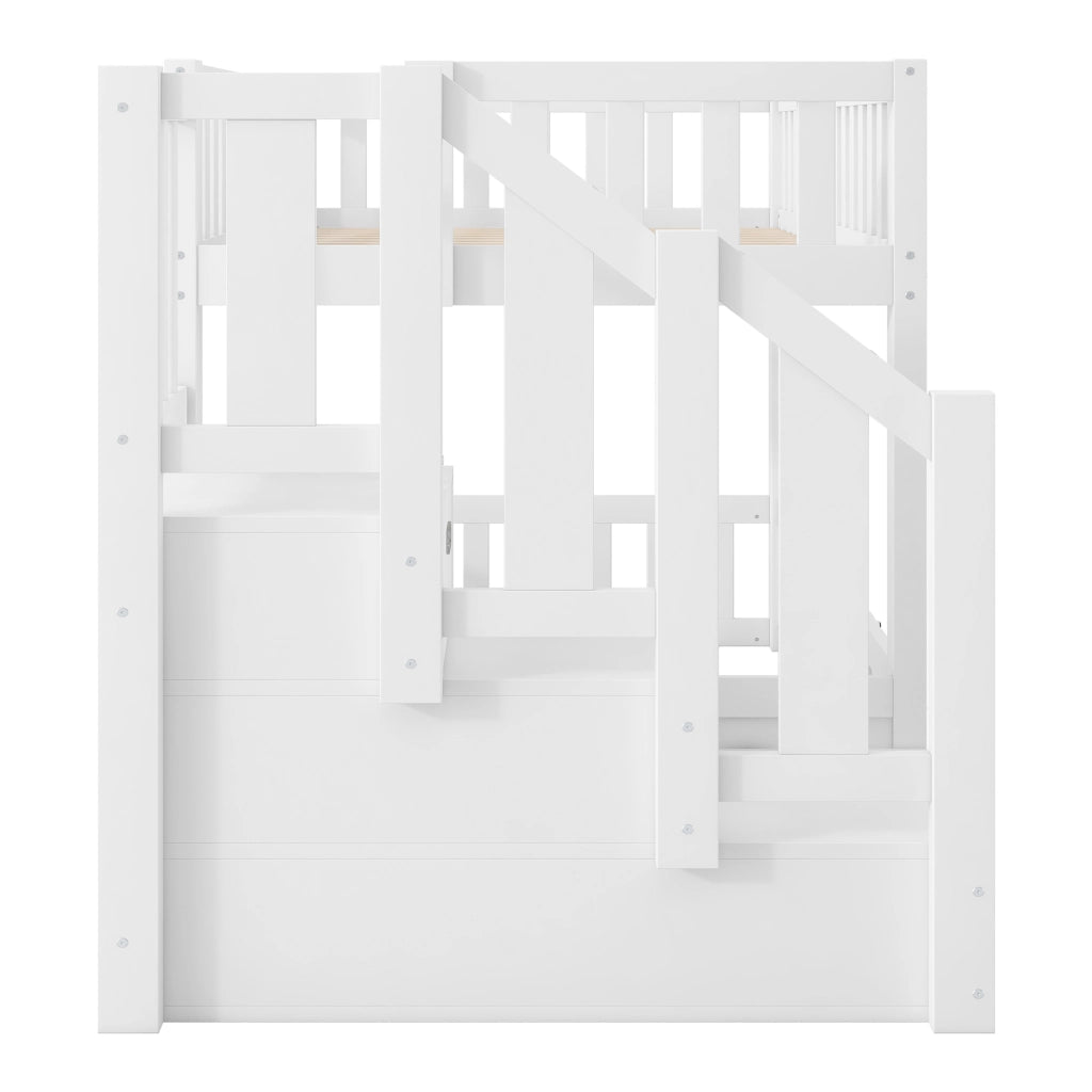 LETTO A CASTELLO 90x200 cm Bianco in MDF e Pino