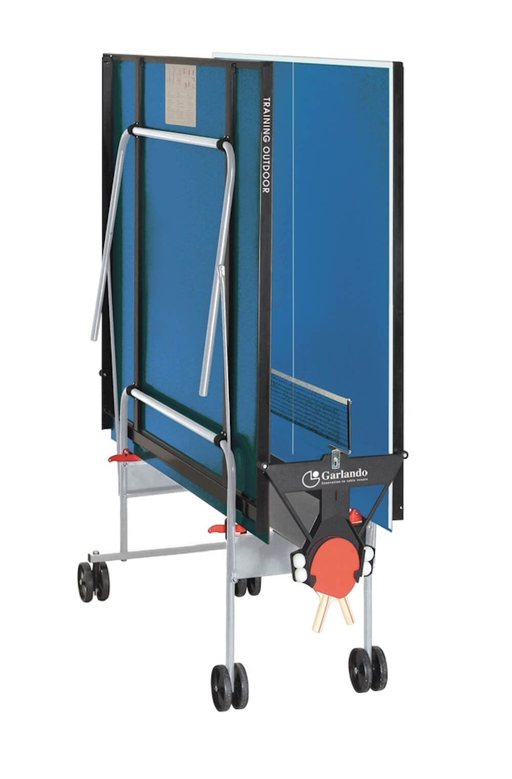 Tavolo da Pin Pong con Piano Blu e Ruote per Esterno Garlando Training Outdoor