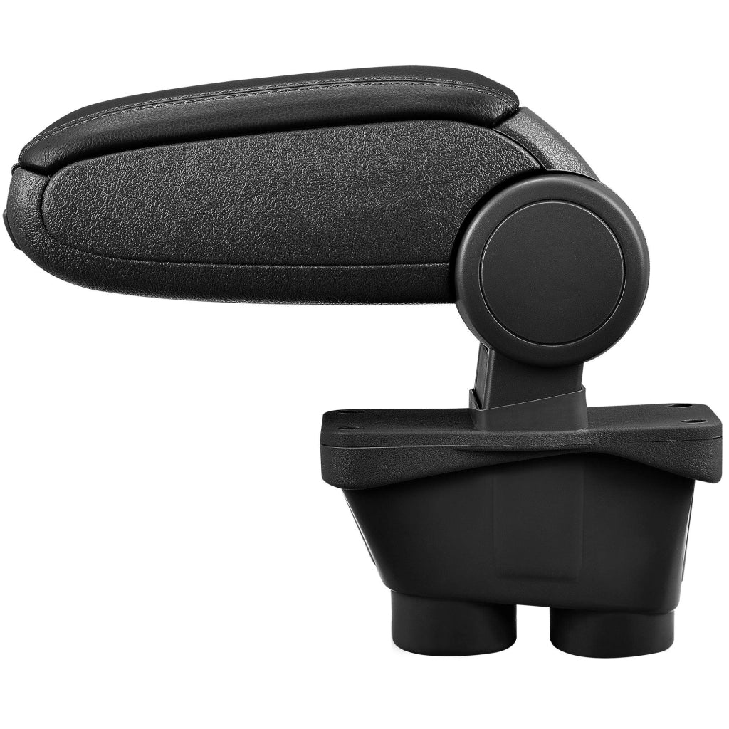 Bracciolo centrale per Peugeot 208 con scomparto imbottito in similpelle nera con cuciture nere 03_0000613