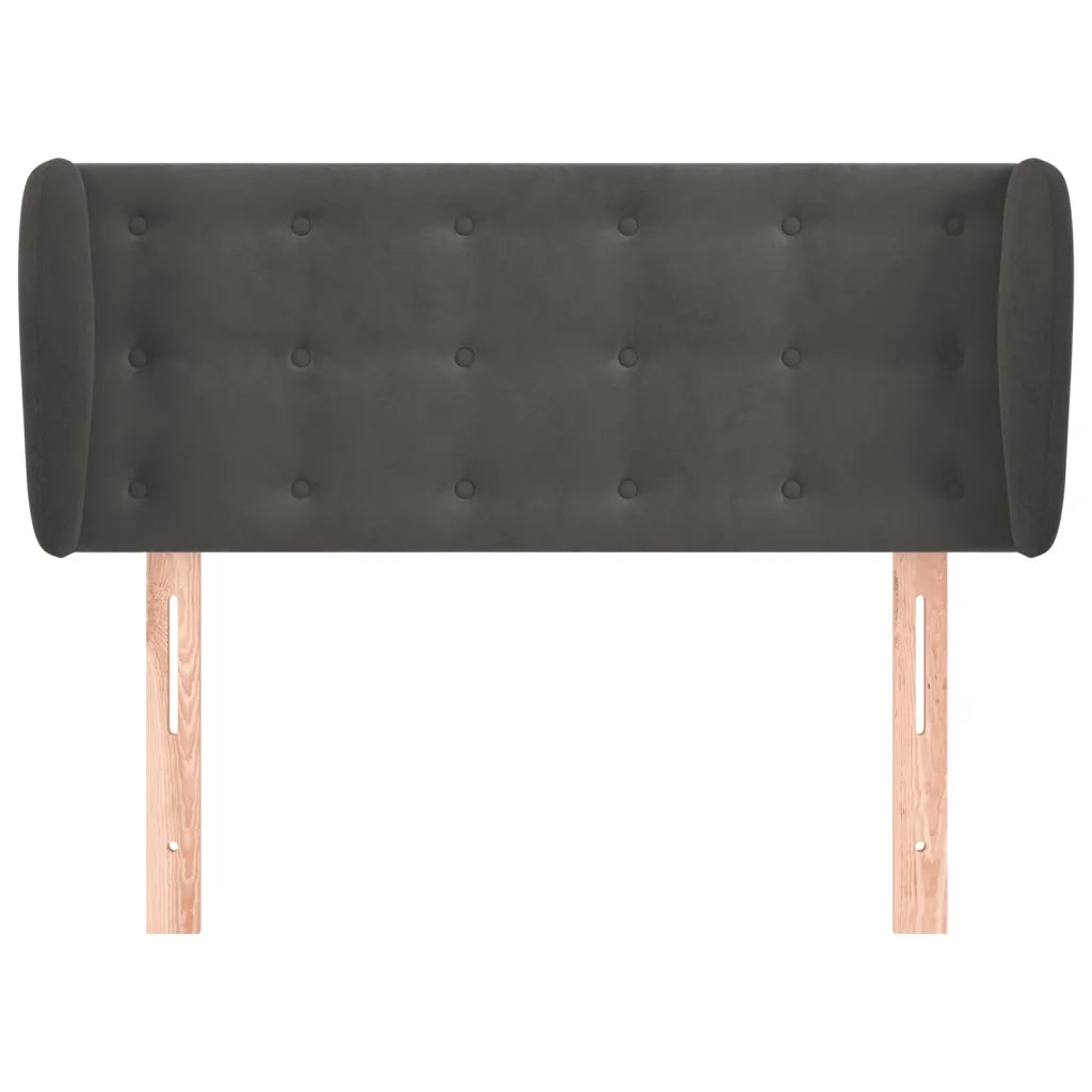 Testiera ad Orecchio Grigio Scuro 103x23x78/88 cm in Velluto 3117621