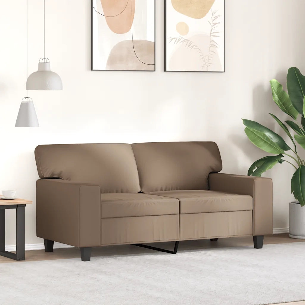 Divano a 2 Posti-Sofa 2 Posti Cappuccino 140 cm in Similpelle 203339
