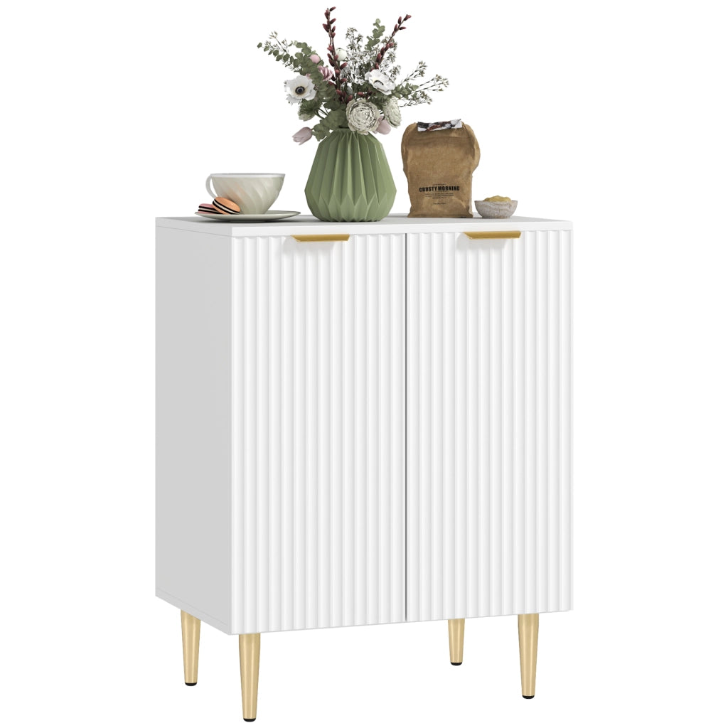Mobile da ingresso con 2 ante ¨C Xylo ¨C bianco e metallo 60x40x80 cm