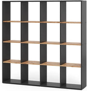 Scaffale Karree, Antracite/quercia dorata, 142.4 x 143 cm, per una suddivisione flessibile dello spazio e una conservazione ordinata