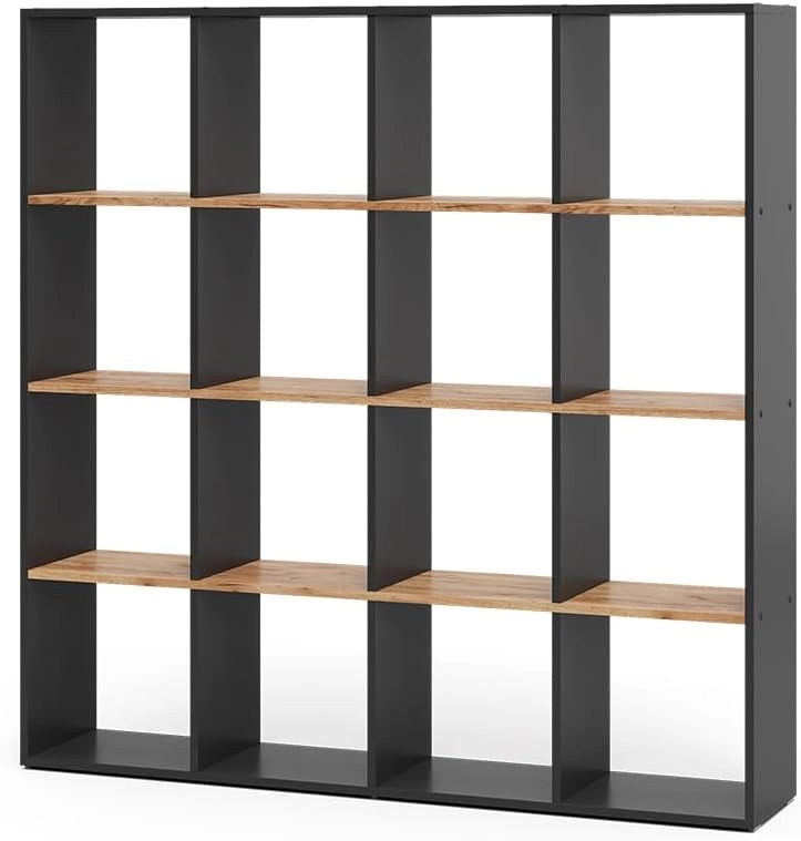 Scaffale Karree, Antracite/quercia dorata, 142.4 x 143 cm, per una suddivisione flessibile dello spazio e una conservazione ordinata