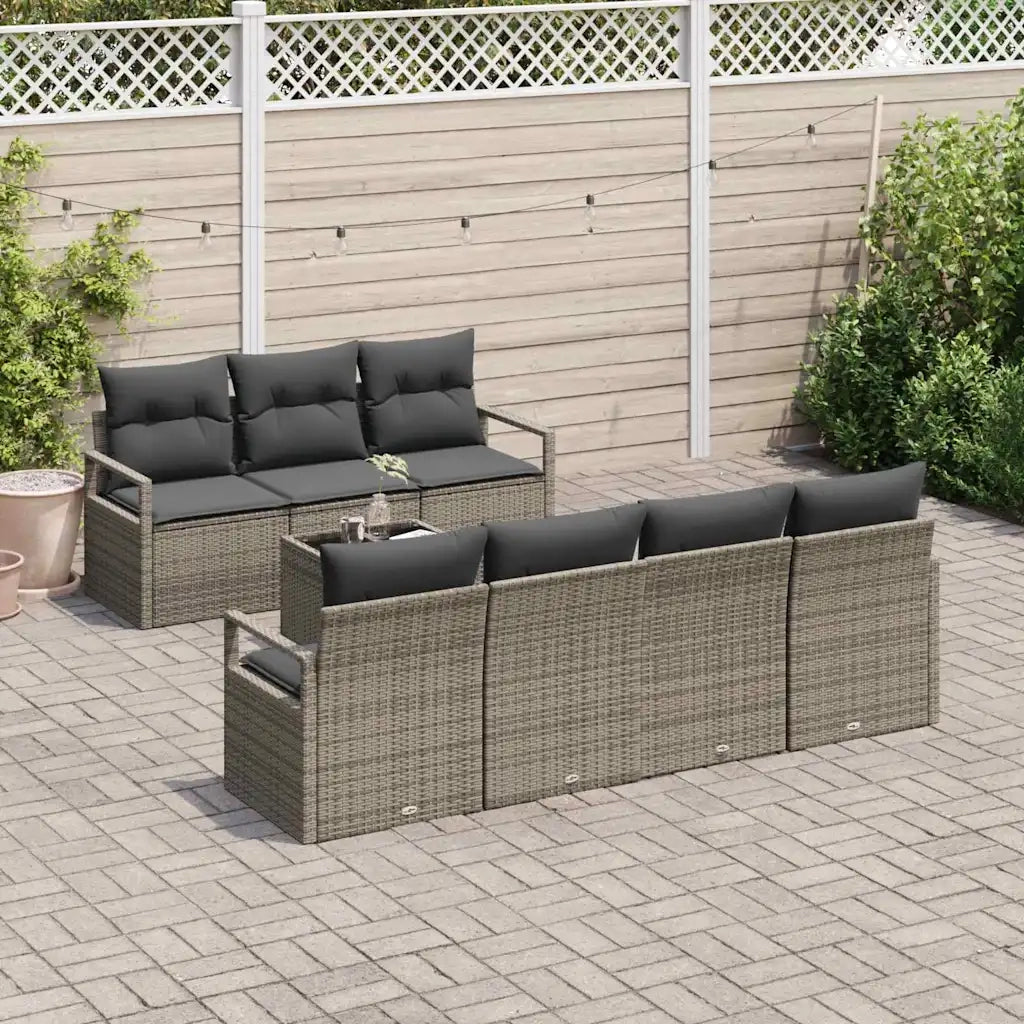 Set di divani con cuscino 8 pcs Grigio polyrattan 3346289
