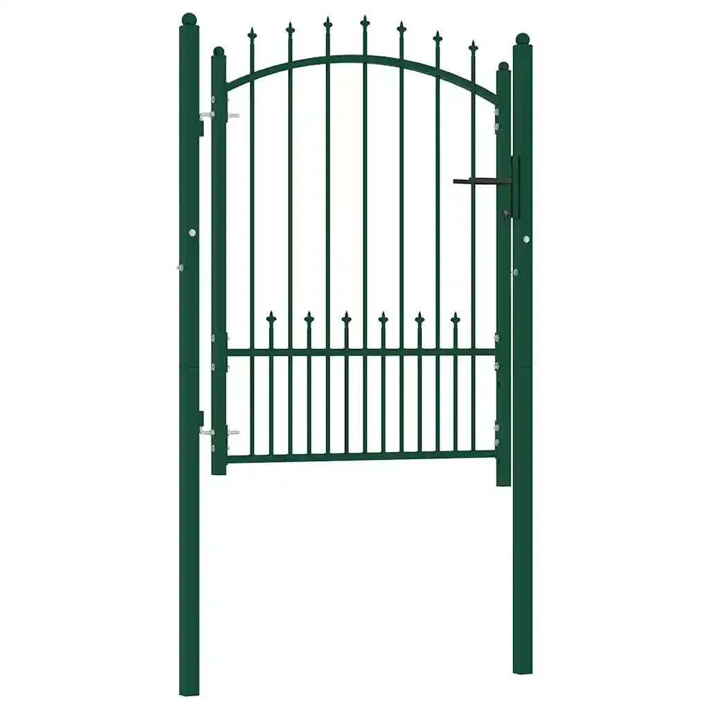 Cancello per Recinzione con Punte in Acciaio 100x125 cm Verdecod mxl 103728