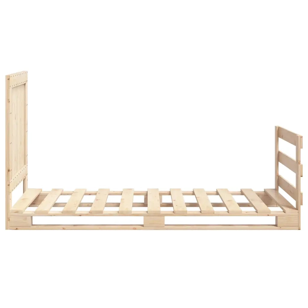 Giroletto con Testiera-Struttura Letto con testiera 90x200 cm in Legno Massello di Pino 906255