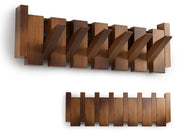 Kapstokhaak a muro, manufatto artigianale, haak naturale da appendere, organizzatore spaziale con 10 ganci retrattili per arredamento (T87522, 6 ganci)