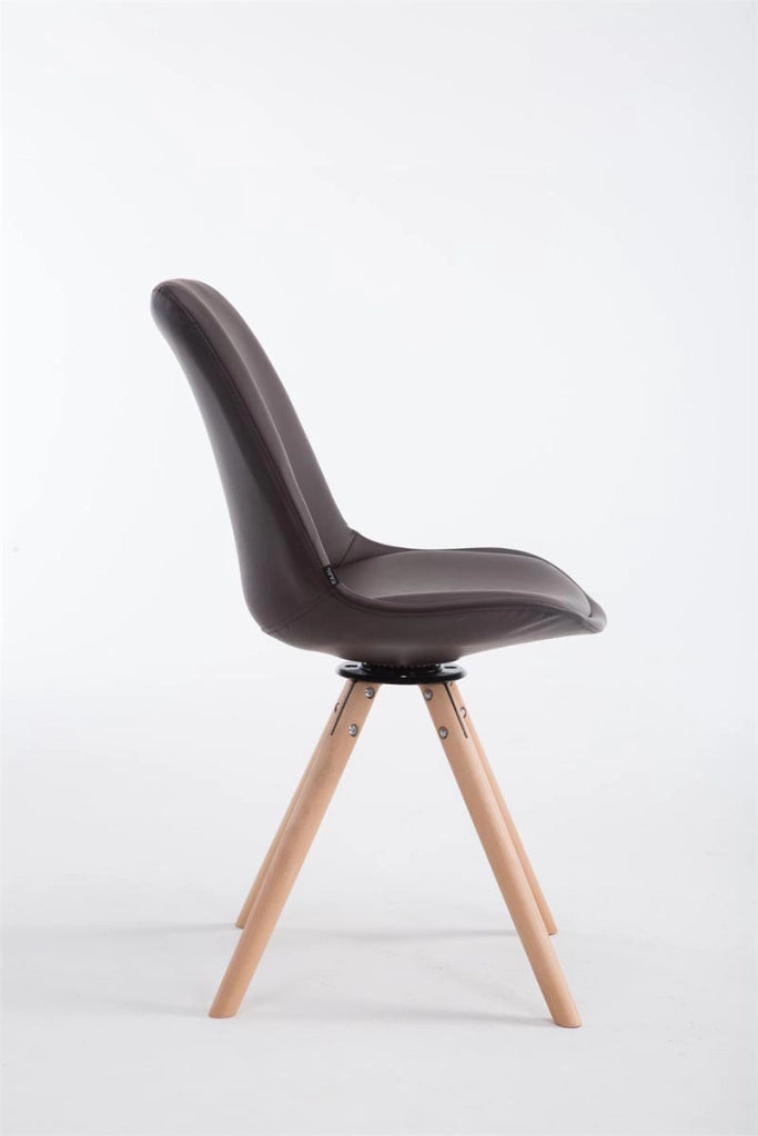 Sedia Calais in similpelle girevole natura,marrone
