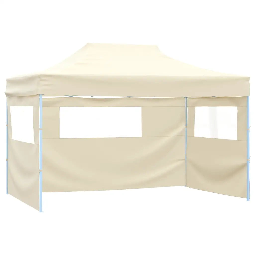Tenda Pieghevole Pop-Up 4 Pareti Laterali 3x4,5 m Bianco Crema 42513