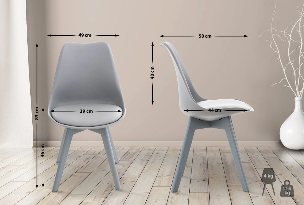 Sedia Pranzo Linares Grigio/grigio,Plastica