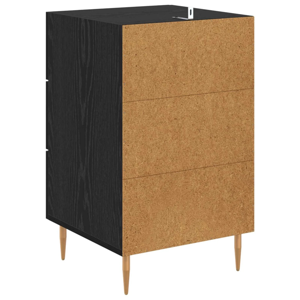 Armadio da Notte Rovere Nero 40 x 40 x 66 cm Legno multistrato