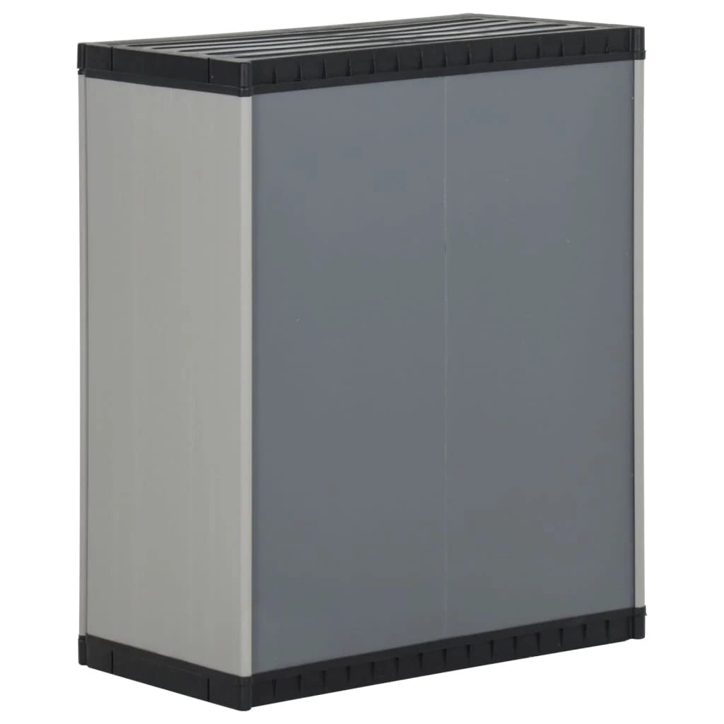 Pattumiera per rifiuti da giardino 68 x 40 x 85 cm PP grigio e nero 02_0006035
