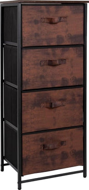 Scatola da letto con 4 contenitori in tessuto per camera da letto, soggiorno, ingresso - Stile rustico marrone