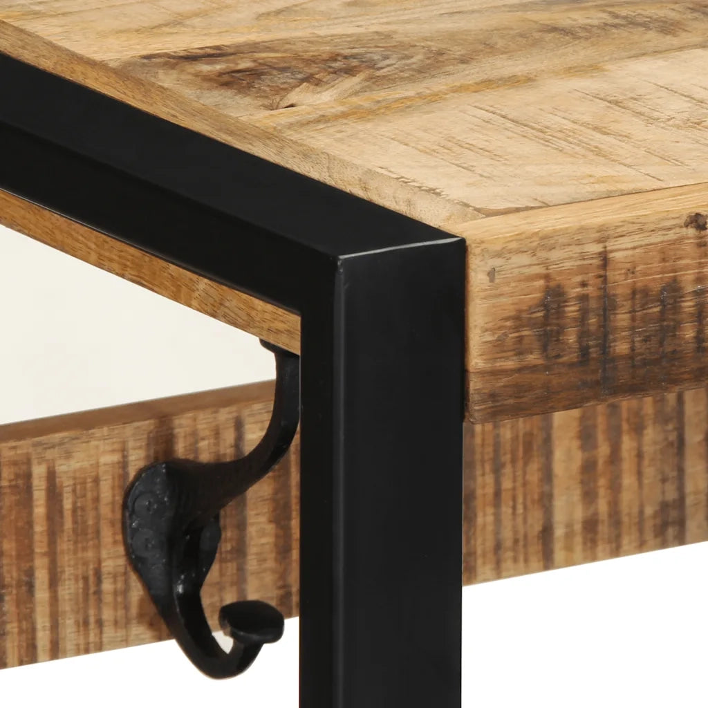 vidaXL Appendiabiti 80x35x35 cm in Legno Massello Grezzo di Mango