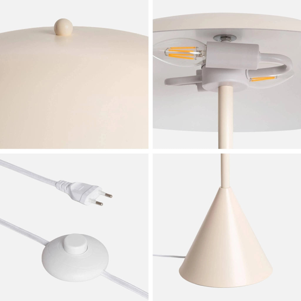 Lampada da terra per interni in metallo, ø50cm, beige