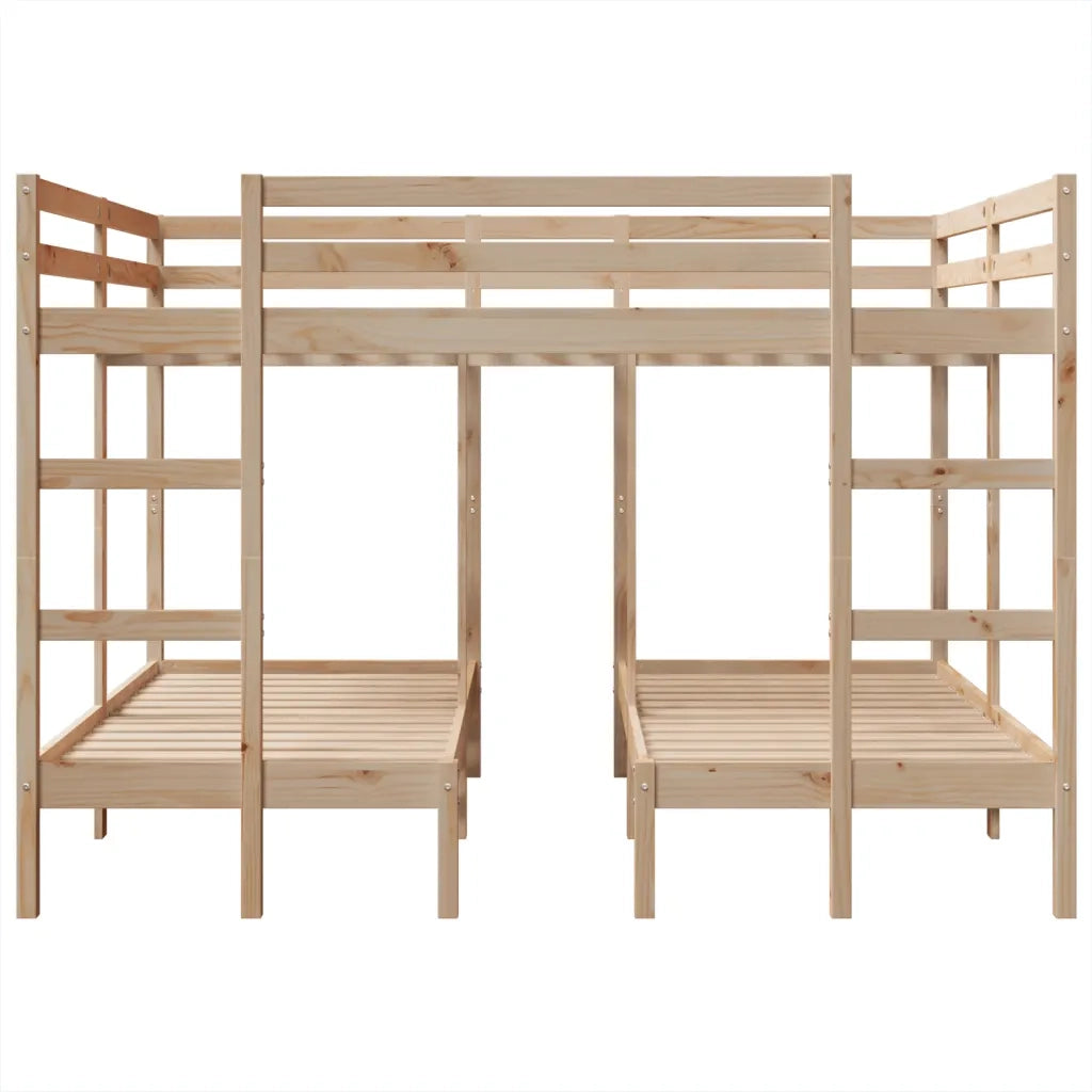 Giroletto Castello Triplo 160x200/80x160cm Legno Massello Pino