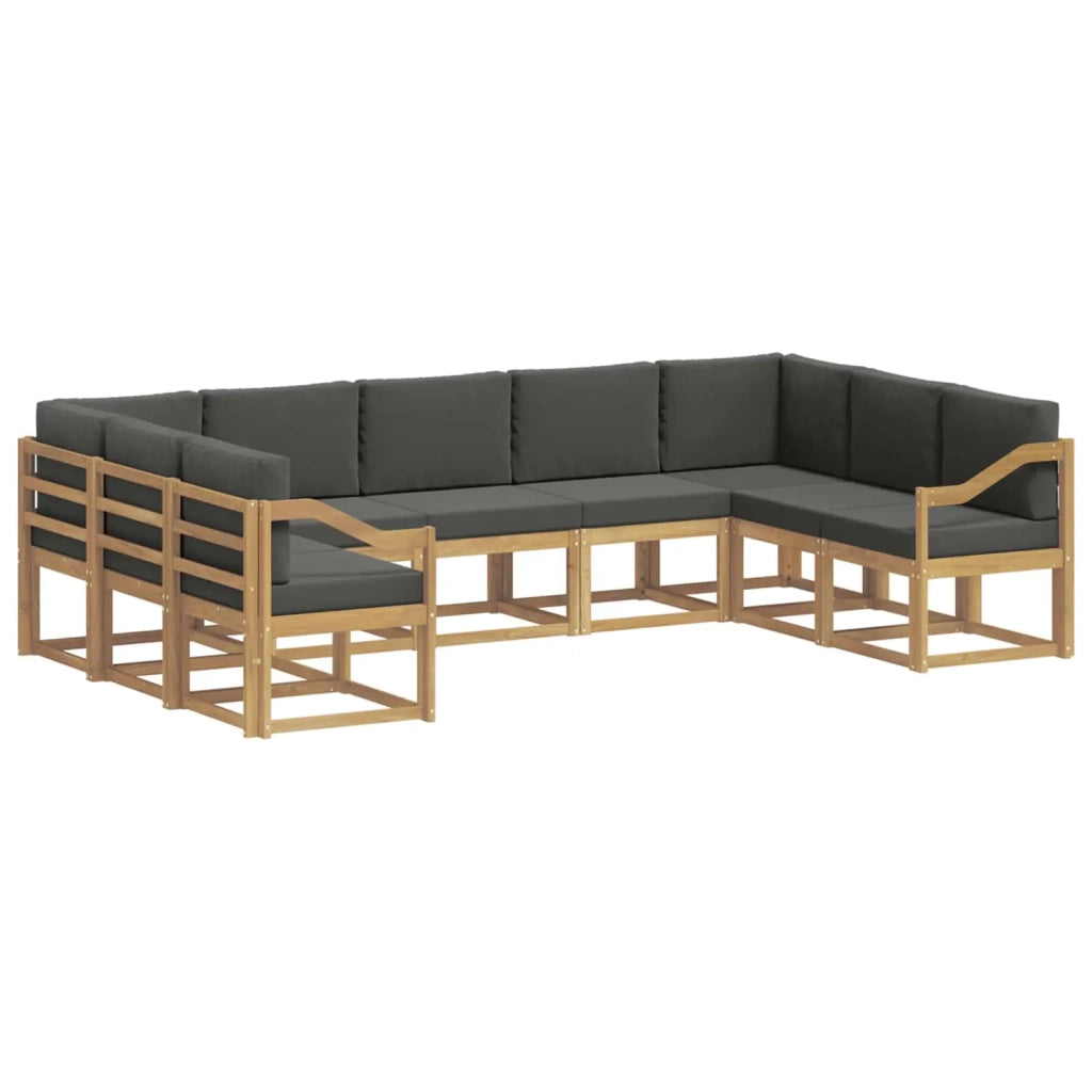 Set di divani da esterno con cuscino 9 pcs Bianco e Antracite