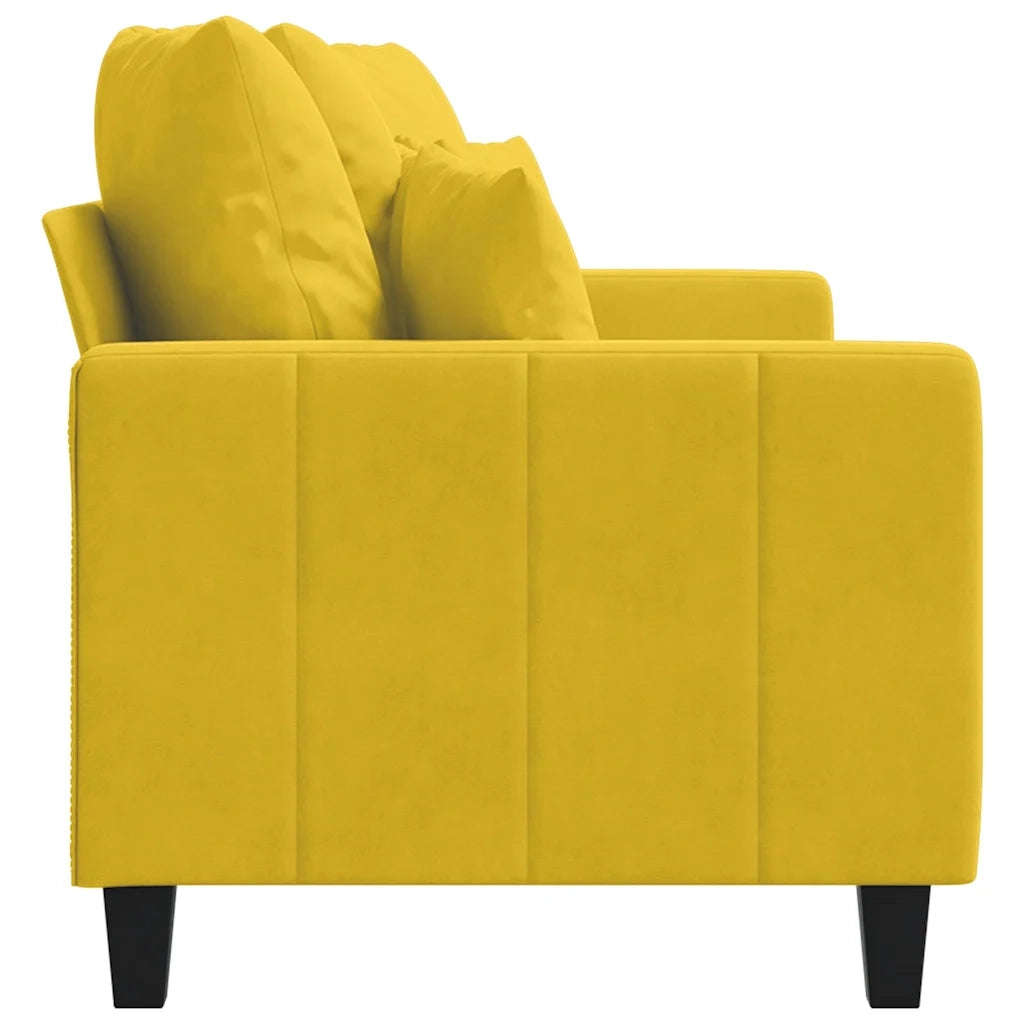 Divano a 2 Posti-Sofa 2 Posti giallo 140 cm in Velluto 132277