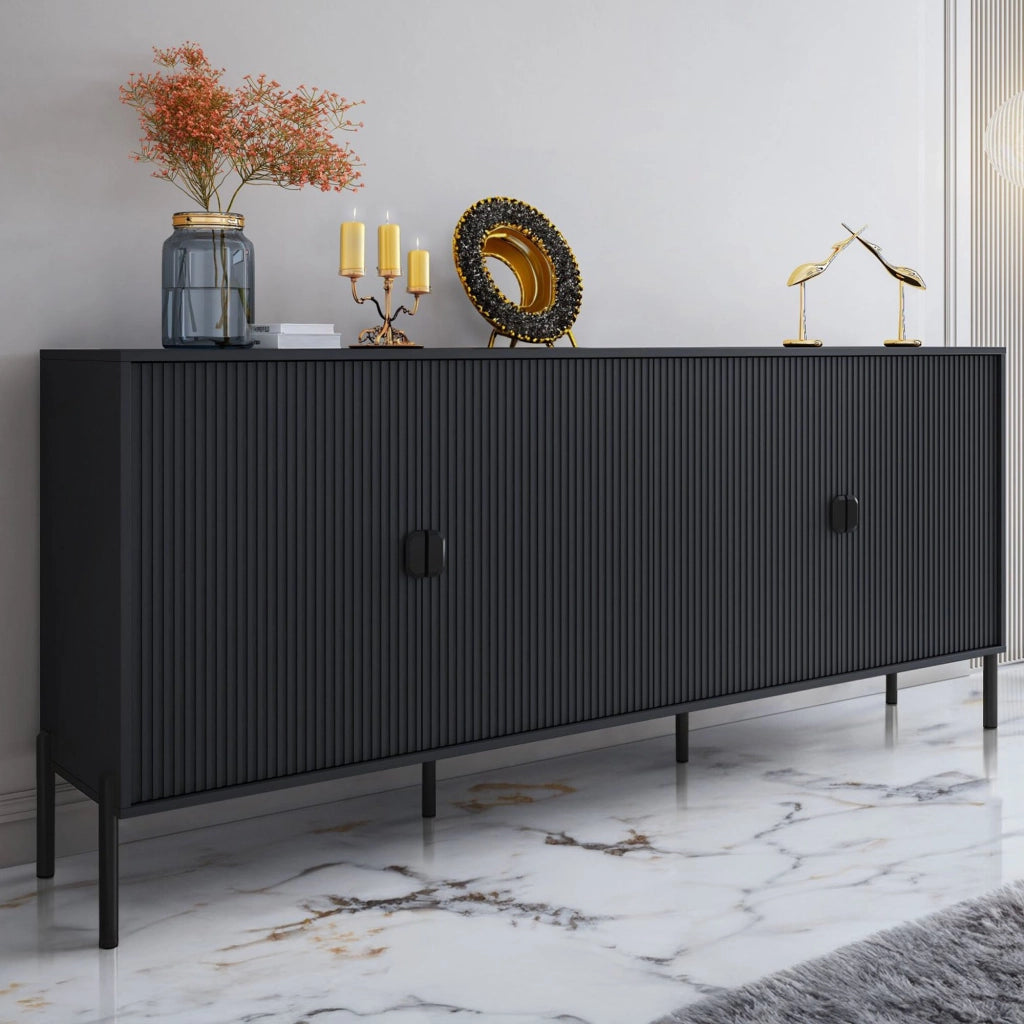 Madia Viale, Credenza Cassetti, 203x49x83h cm Nero