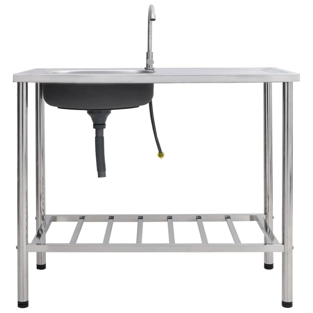 Lavello da campeggio lavabo singolo con rubinetto acciaio inox 02_0002439