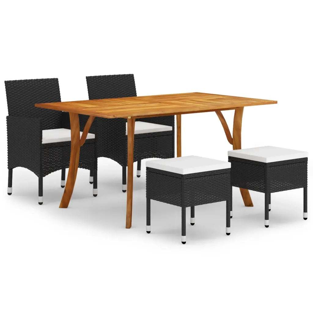 Set Mobili da Pranzo per Giardino 5 pz Nero 3072117