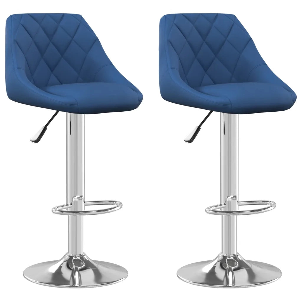 Sgabelli da Bar 2 pz Blu in Velluto cod mxl 56153