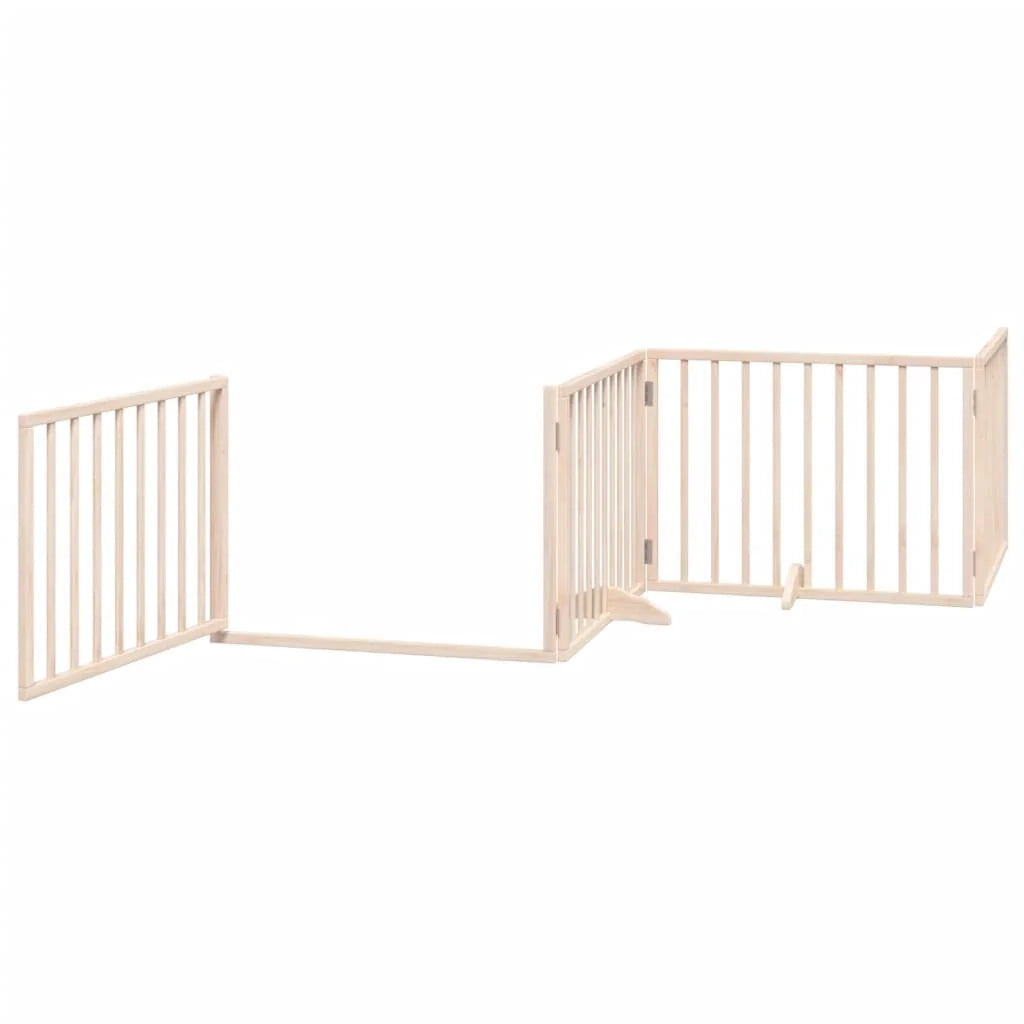 Cancelletto di sicurezza per animali domestici porta pieghevole 12 pannelli legno di pioppo marrone 02_0023153