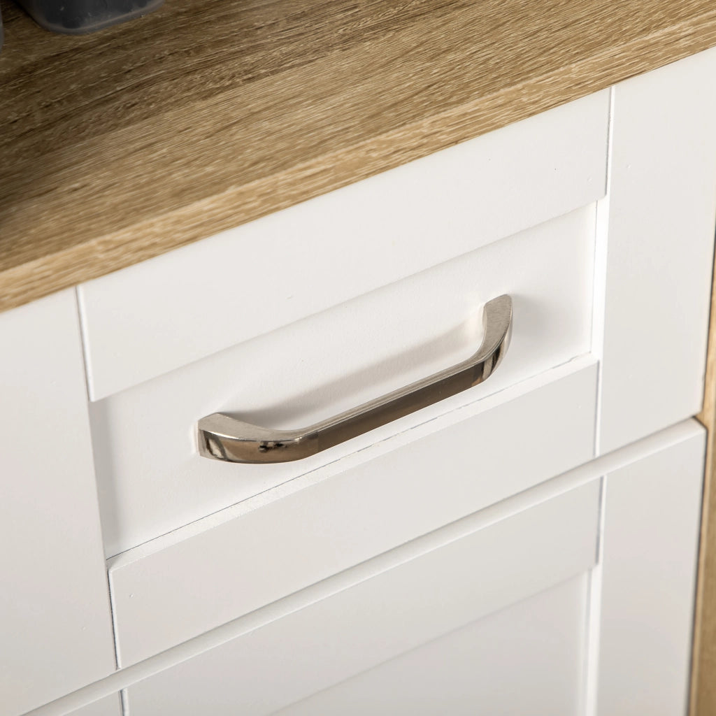 Armadietto Bagno Alto con Cassetto, Ante e Ripiani Regolabili ¨C zephmum ¨C Bianco 37x30x184 cm